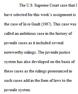 Juvenile Justice System  Week 3 Paper